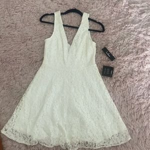 White floral lace dress